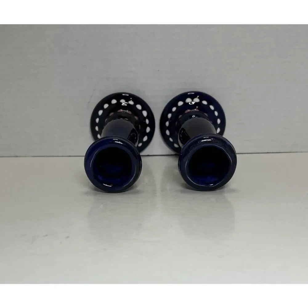 Pair Of Cobalt Blue Ceramic 6